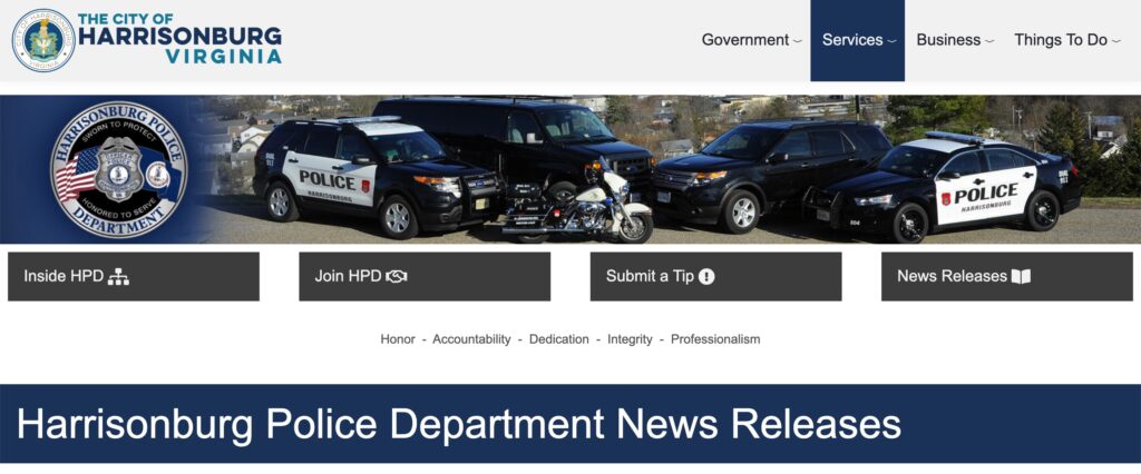 Harrisonburg Police Crime Reports